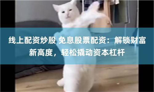线上配资炒股 免息股票配资：解锁财富新高度，轻松撬动资本杠杆